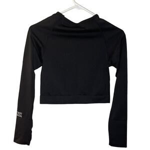 Victoria Secret Pink Black Longsleeve Medium Top Athletic Workout Top